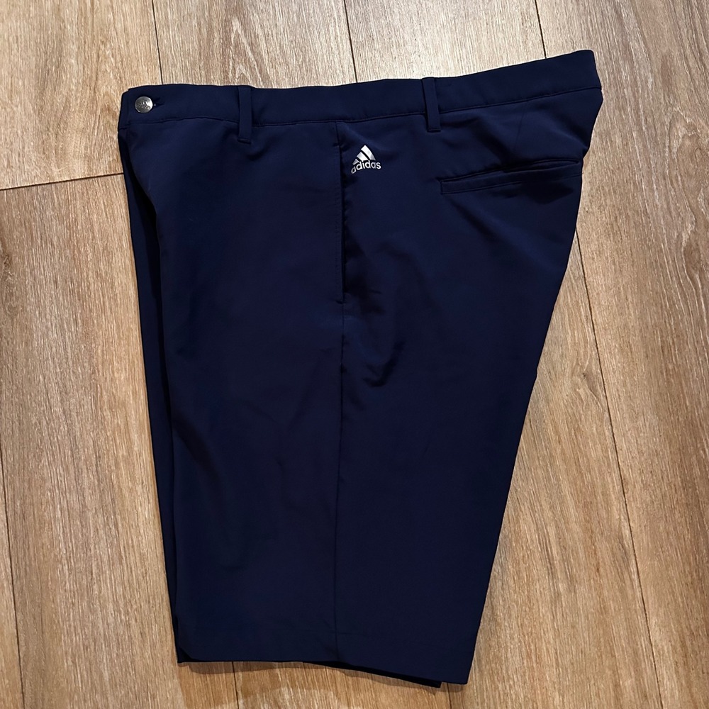 Adidas Golf Ultimate365 Shorts Mens 36 Navy Blue Stretch Performance Flat Front